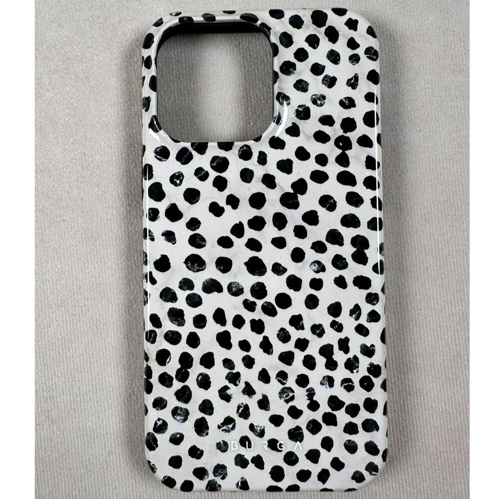 BURGA Almond Latte iPhone 14 Pro Max Tough Case Black White Spotted New Box
